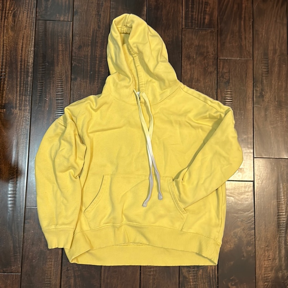 Yellow hoodie w gradient drawstring